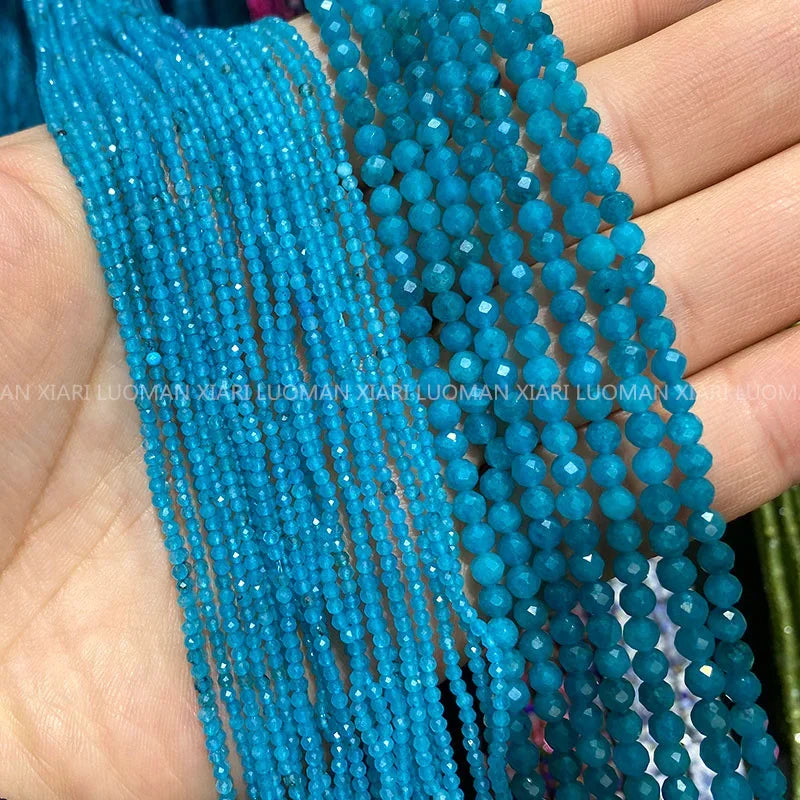 Natürliche Stein Perlen Facettierte Rubin Rot Chalcedon Runde Lose Spacer Perlen Für Schmuck Machen DIY Armband Halskette 2MM 3MM 4MM