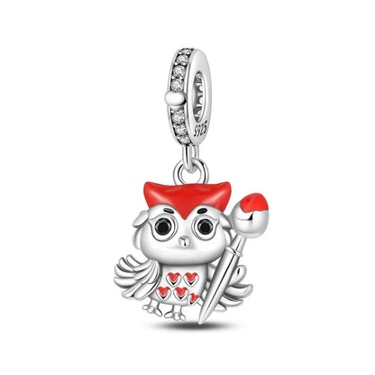 Wunderschöner roter Anhänger aus 925er-Sterlingsilber mit Rosenherz, Krabbe, Feuerwerkskörper, für Mädchen und Jungen, passend für DIY-Armbänder, Halsketten, süße Geschenke