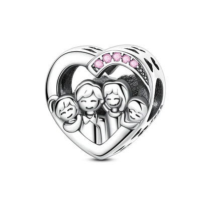 Original-Charm-Perle aus 925er-Sterlingsilber mit eingelegtem Zirkonium, Schleife, Liebesherz, Ballon-Anhänger, passend für Armbänder, DIY-Schmuckmarkierung