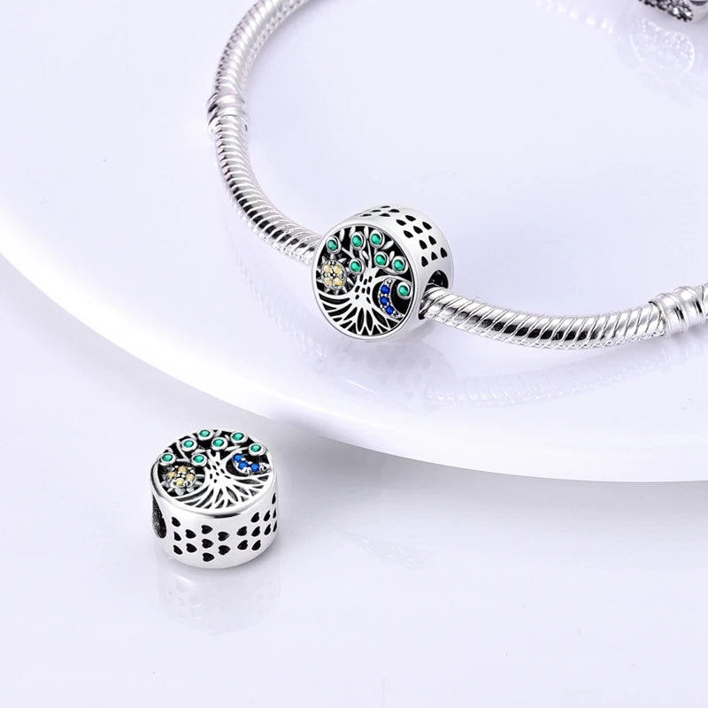 Charms aus 925er Silber, Baum des Lebens, passend für Original-Armbänder, Halsketten, Anhänger, Schmuck, Damen-Geschenk