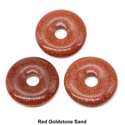 30 mm Donut-Naturstein, Heilkristall, Amethyst, Amazonit, Achat, Quarz, Edelstein für Kunsthandwerk, Zubehör, Glücksgeschenke