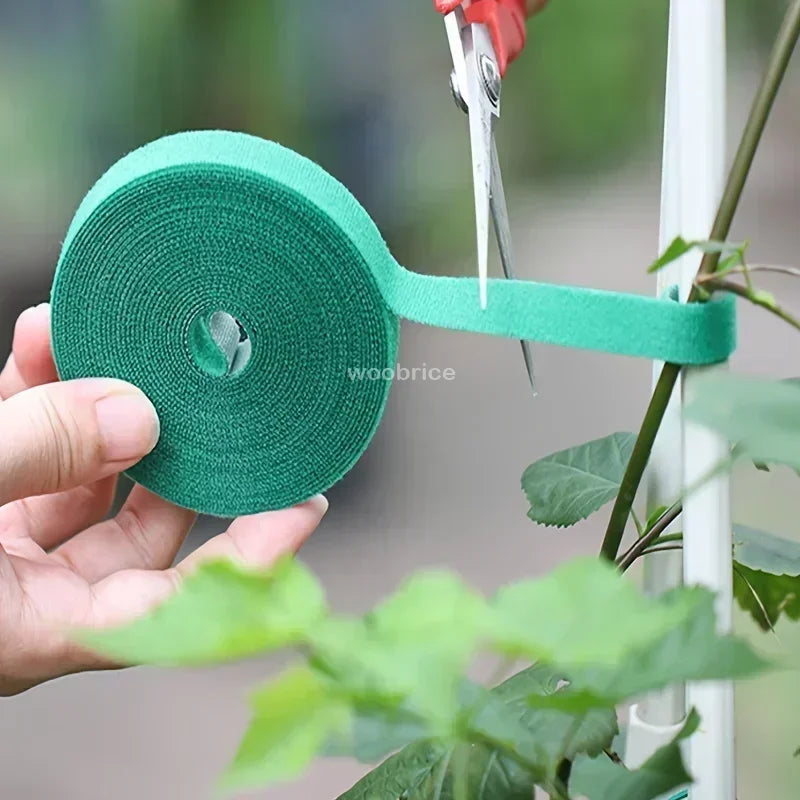 Selbstklebender Nylon-Kabelbinder für Pflanzen, grün, verstellbare Pflanzen, Hakenschlaufenunterstützung, Gartenschnur, Verband, wiederverwendbare Verschluss-Klebebandstreifen