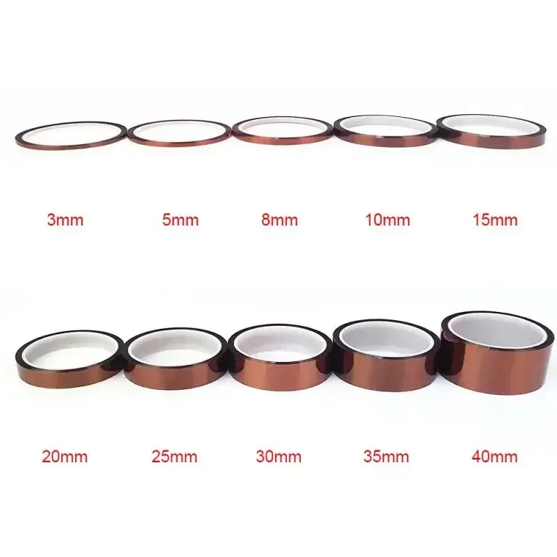 1 Stück selbstklebendes Klebeband, 30 m, hochtemperaturbeständiges Klebeband, Elektronikindustrie, Schweißen, Polyimid, Capton-Isolierband, Größe 12