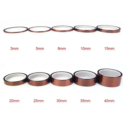 1 Stück selbstklebendes Klebeband, 30 m, hochtemperaturbeständiges Klebeband, Elektronikindustrie, Schweißen, Polyimid, Capton-Isolierband, Größe 12