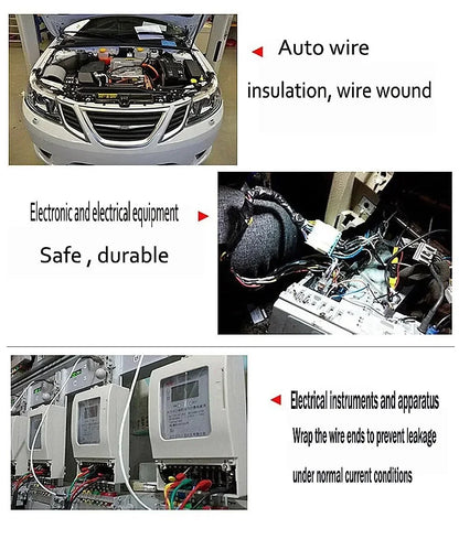 15 Meter hitzebeständiges, flammhemmendes Klebeband, selbstklebendes Coroplast-Gewebeband für den Schutz von Kabelbäumen im Auto
