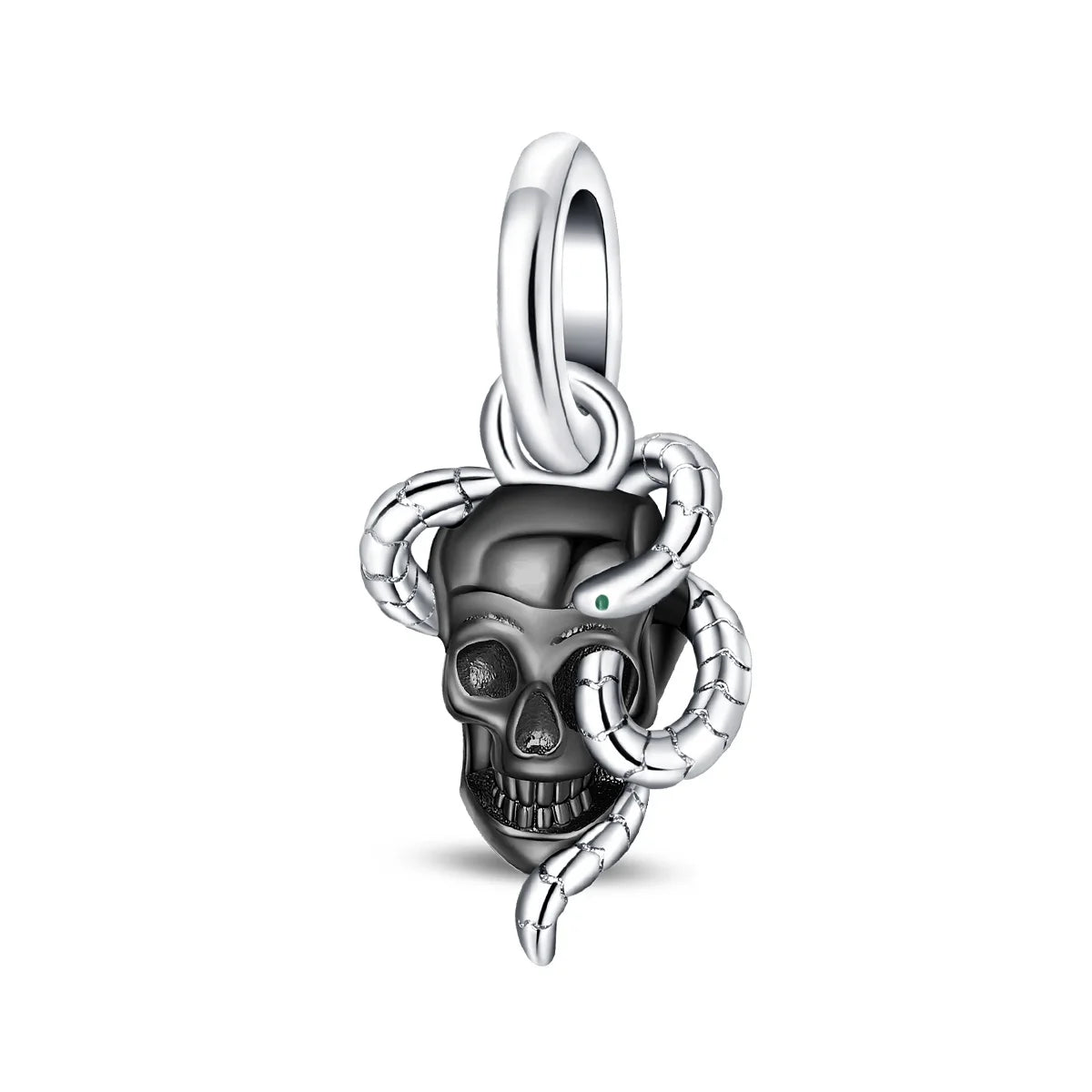 Klassische Kronen-Schädelperlen aus 925er-Sterlingsilber und Rosenpistolen-Anhänger, passend für Armbänder, exquisite Halsketten, Schmuck, Geschenke