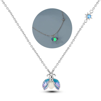 925 Sterling Silber blau Teufel Augen Palme Original Halskette Einhorn überlappen runde funkelnde Anhänger für Frauen Luxus Schmuck Geschenk