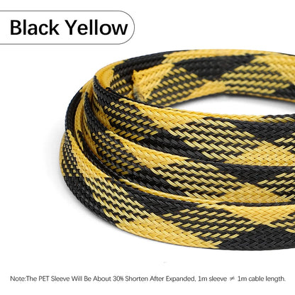 5m PET-Kabelschutzmantel 2 4 6 8 10 12 14 16 20 30mm Dehnbare Hochdichte Nylon-Isolierte Geflechtschläuche für Kabelschutz