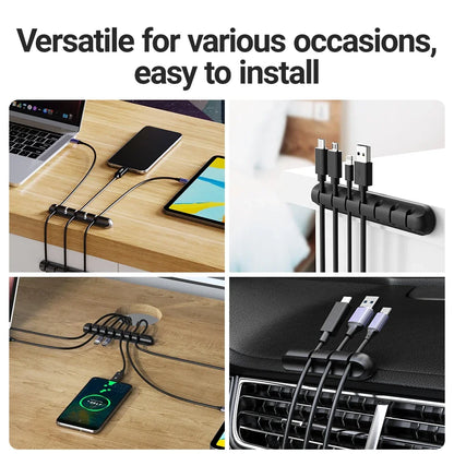 Großhandel Clips Kabelhalter für MouseHeadphone Kabel Organizer Kabel Organizer Silikon USB Kabel Wickler Desktop Tidy Management