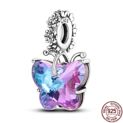 Fit 925 Original Armband 100 % 925 Sterling Silber Glänzende Bunte Zirkon Herz Charms Perlen Exquisite DIY Schmuck Geschenk