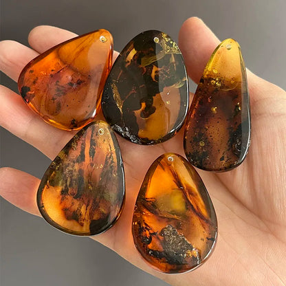 Großer Bernstein-Anhänger für Frauen, DIY-Schmuck, Großhandel, einzigartiger Tropfen, natürliche Pflanze, 100 % echter originaler baltischer Stein für Kettenhalskette