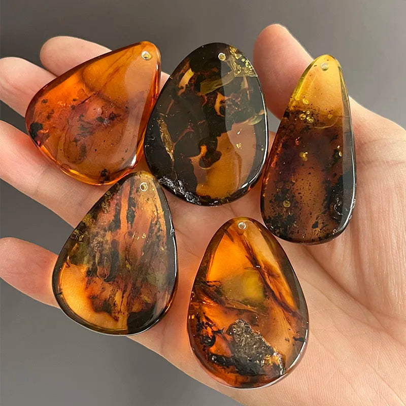 Großer Bernstein-Anhänger für Frauen, DIY-Schmuck, Großhandel, einzigartiger Tropfen, natürliche Pflanze, 100 % echter originaler baltischer Stein für Kettenhalskette