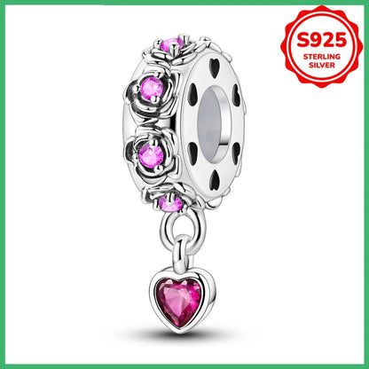 Kleeblatt-Schneeflockenfarbene Sicherheitsschnalle aus 925er Sterlingsilber für modische Damen-Charm-Perlen, geeignet für DIY-Armbänder