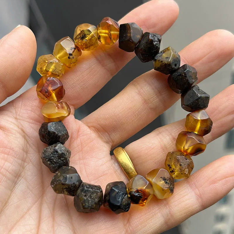 Natürliche Bernstein-Armbänder als Geschenk, einzigartige coole schwarze Perlen, original medizinischer Spezialstein, 2026, neuer Diy-Heilschmuck im Großhandel