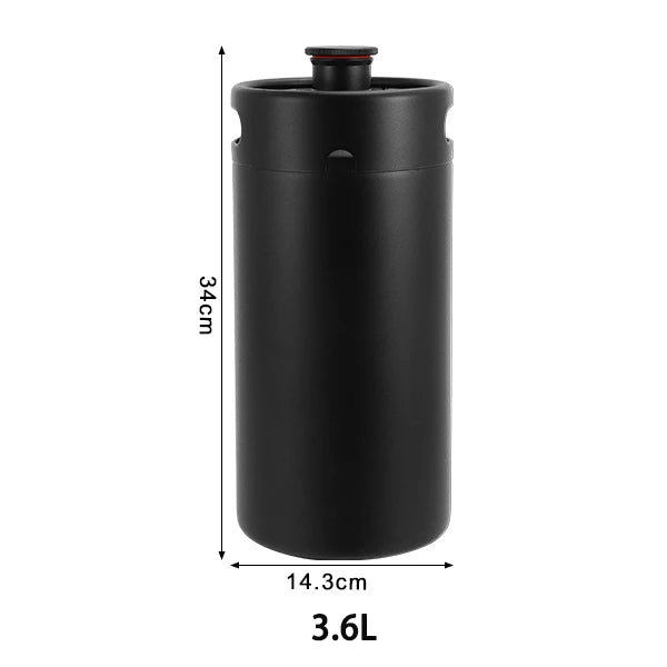 Neuer Mini-Bierfass, einwandiger Bierkräuter, nachfüllbar, tragbar, zum Basteln von Getränken, Kombucha, Nitro-Kaffee-Seltzer, 2 l/3,6 l/4 l/5 l, SS304