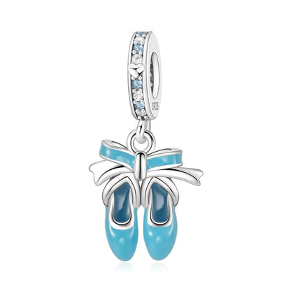 Blue Series Charm-Anhänger aus 925er-Sterlingsilber, Dackel-Feder, Meer, Kokosnussbaum, Stern, Hexe, passend für DIY-Armbänder, Halsketten, Partygeschenke