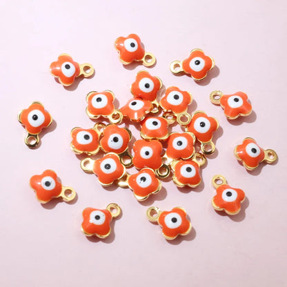 20 Stück 9x7mm Emaille Böse Augen Blumen Anhänger Anhänger kleine Edelstahl DIY Schmuck Herstellung Zubehör Ergebnisse