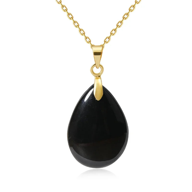 Naturstein Kristall Anhänger Teardrop Mode Halskette für DIY Halskette Ohrringe machen Schmuck Weihnachten Freundschaft Geschenk