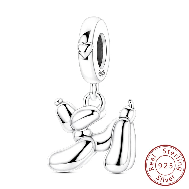Neue Original Charms Perlen Anhänger 925 Sterling Silber Teddy Pudel Hund Katze Universal Schnalle Charms Fit Armband DIY Schmuck Geschenk