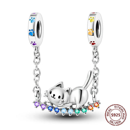 Sicherheitskette Libelle Schmetterling 925er Sterlingsilber Original Marienkäfer Kolibri Charm DIY Schmuckherstellung für Armband Armreif