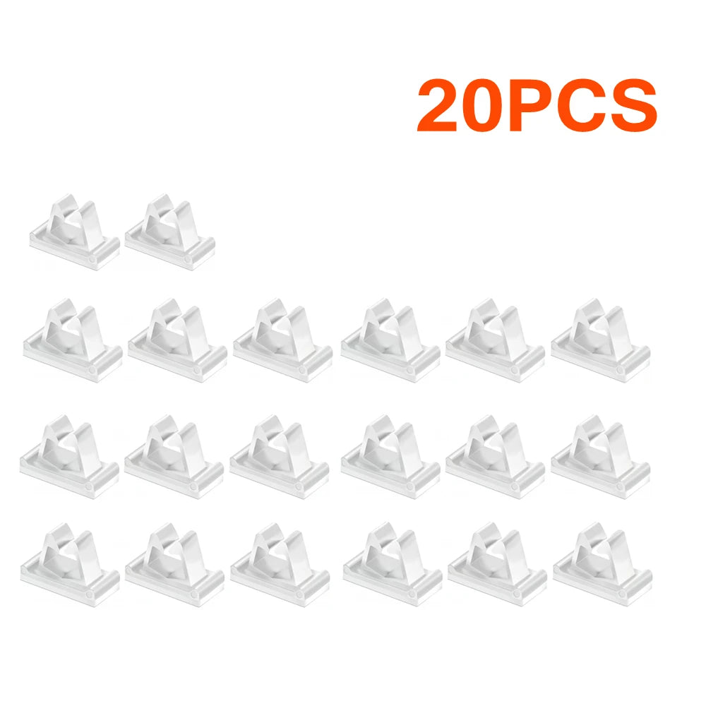100/10 Stück M-Typ-Kabelklemmen, Nylon, weiß, stark klebend, Klemme, vertikales Kabelmanagement, Telefon-Ladekabel-Organizer für Schreibtisch