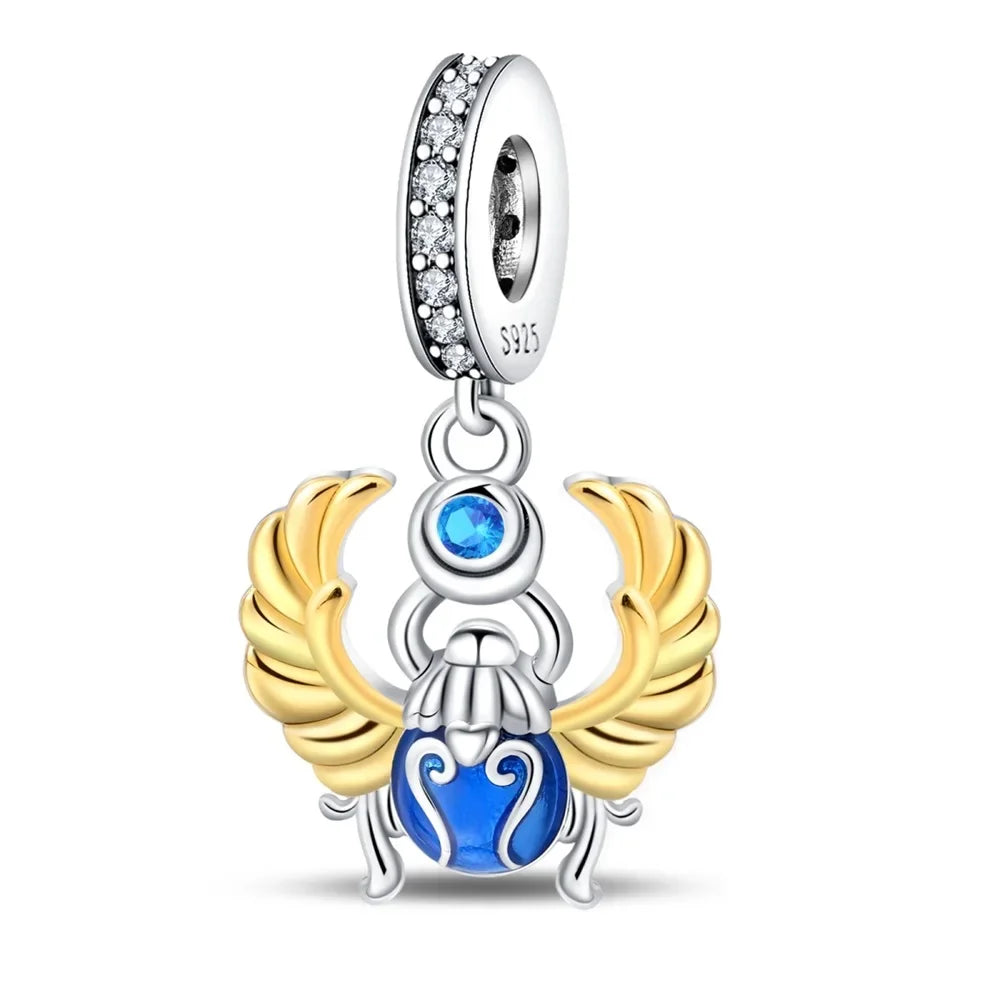 Charm-Anhänger aus 925er-Sterlingsilber, Wüstenpyramide, Kamel, Elefant, passend für Armbänder, Original-Charm für Frauen, DIY-Schmuckherstellung