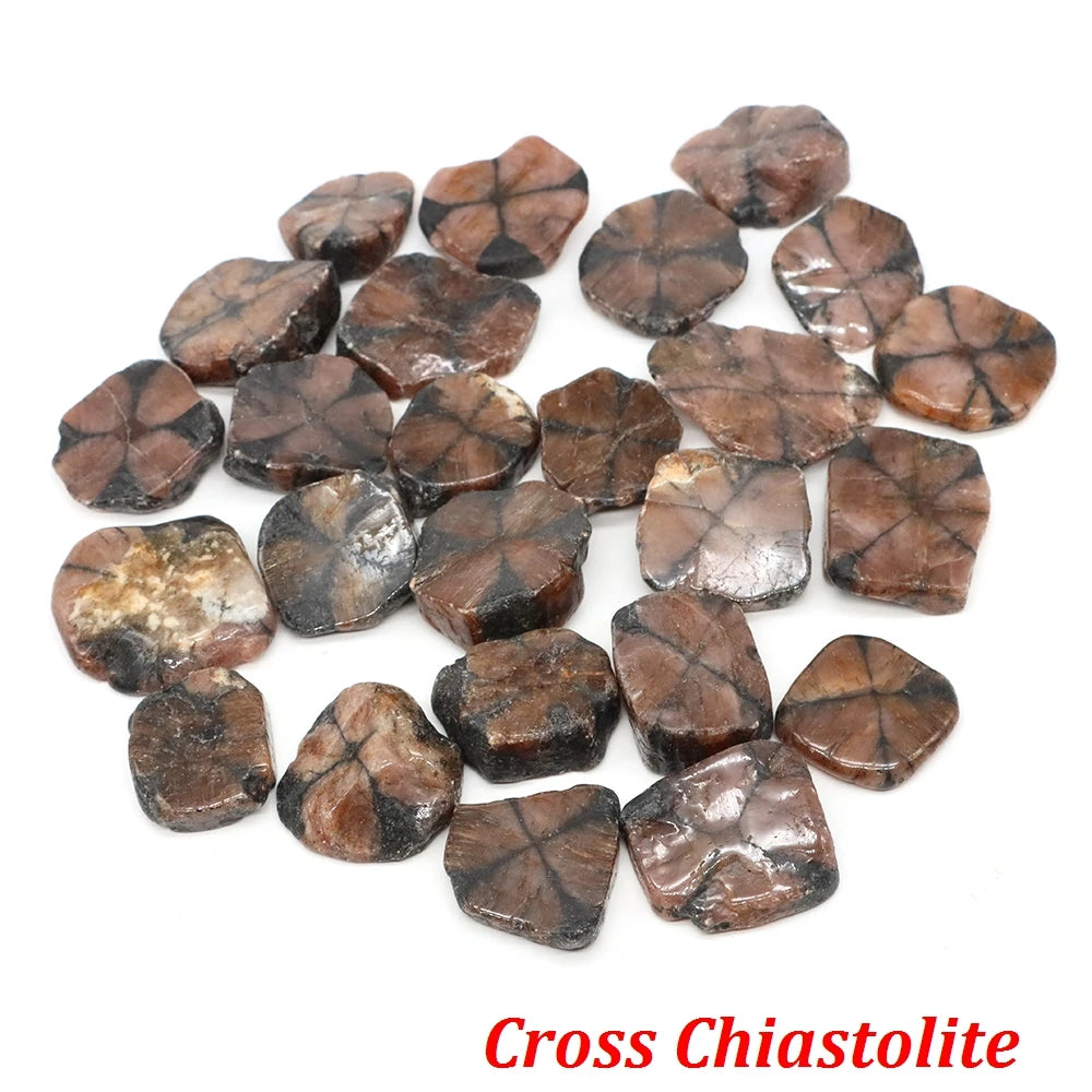 Natürliche Trommelstein-Heilkristalle, Malachit, Amazonit, Chiastolith, Probe, Energie, Mineral, Tank, Aquarium, Garten, Heimdekoration