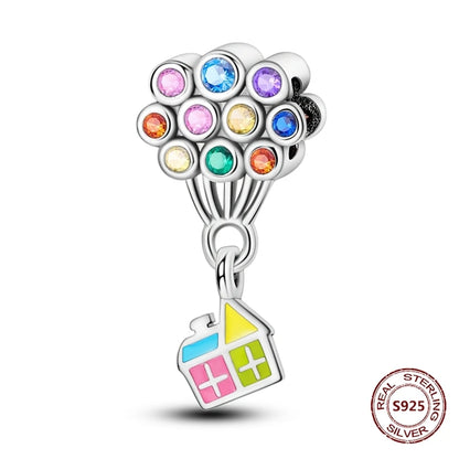 Gelber Sonnenblumen-Charm aus 925er Silber, Original-Zirkon, Kolibri, Einhorn-Charms, passend für Armbänder, DIY-Schmuck für Frauen, Hochzeitsgeschenk