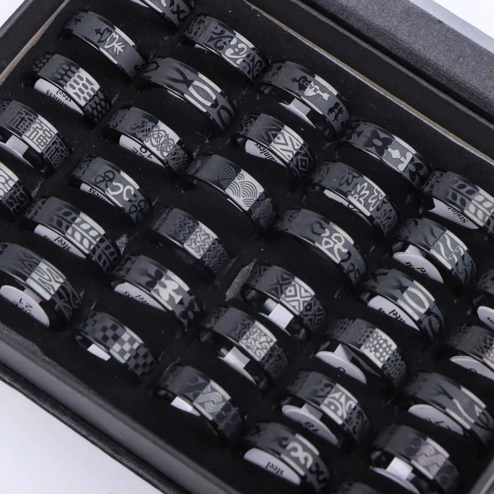 10 Teile/los Trendy Klassische männer frauen Öl Tropft Edelstahl Ringe, Retro Schmuck Geschenke, Gemischte Stil