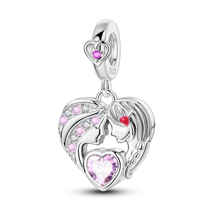 Rosa Charms aus 925er-Sterlingsilber, Perlen, Schmetterling, Parfümflasche, Krone, herzförmiger Zirkon, Charms für Frauen, feiner DIY-Schmuck, Geschenke