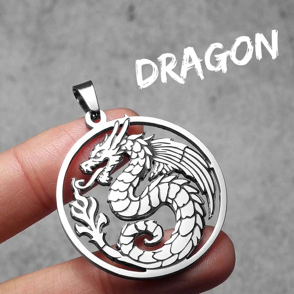 Fliegender Drache Hohl Männer Halsketten Edelstahl Anhänger Pullover Kette Frauen Punk Mode Schmuck Zubehör Geschenke Großhandel