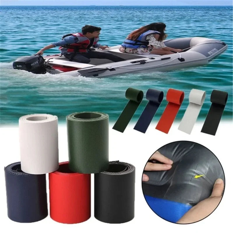 1/4x 100x5cm PVC-Reparaturpflaster für Schlauchboote, Kajaks, Beiboote, spezielles Reparaturwerkzeug, Reparaturband für Pool-Gummiboote