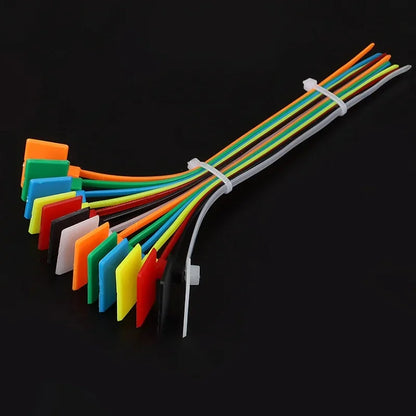 3 x 100/4 x 150/4 x 200 mm, einfach zu markierende Nylon-Kabelbinder, Etiketten, Kunststoff-Schlaufenbinder, Markierungen, Kabeletiketten, selbstsichernde Kabelbinder