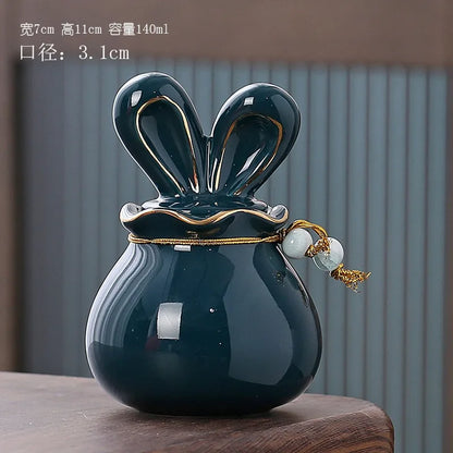 Rabbit Funeral Urn Ceramic Pet Ashes Cat Pet Urn Personalized Urn for Pets Animal Burial Urnas for Human Ashes Dog Memorial