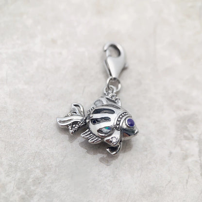 Blauer maritimer Fisch-Charm-Anhänger, 2023, Frühling, 925er Sterlingsilber, trendiges Glücksgeschenk für Frauen, Schmuck