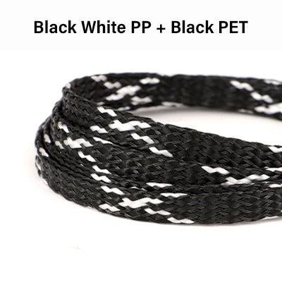 5 Meter PP-Baumwolle + PET-Garn 4mm 8mm 12mm Expandierter Geflochtener Schlauch Weicher Drahtschutz Isolierte Kabelummantelung Leitungsschutz