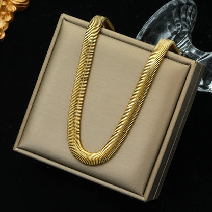 EILIECK 316L Edelstahl Gold Farbe Dicke Schlange Kette Halskette Für Frauen Mädchen Trendy Wasserdicht Schmuck Dame Geschenk Party