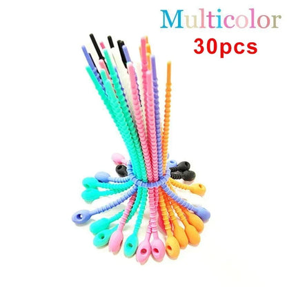 30PCS Silikon Wiederverwendbare Kabel Draht Organizer Wickler Lagerung Halter Tasche Krawatten Kabel Tasche Clip Lebensmittel Saver Kopfhörer Linie Ordentlich clips