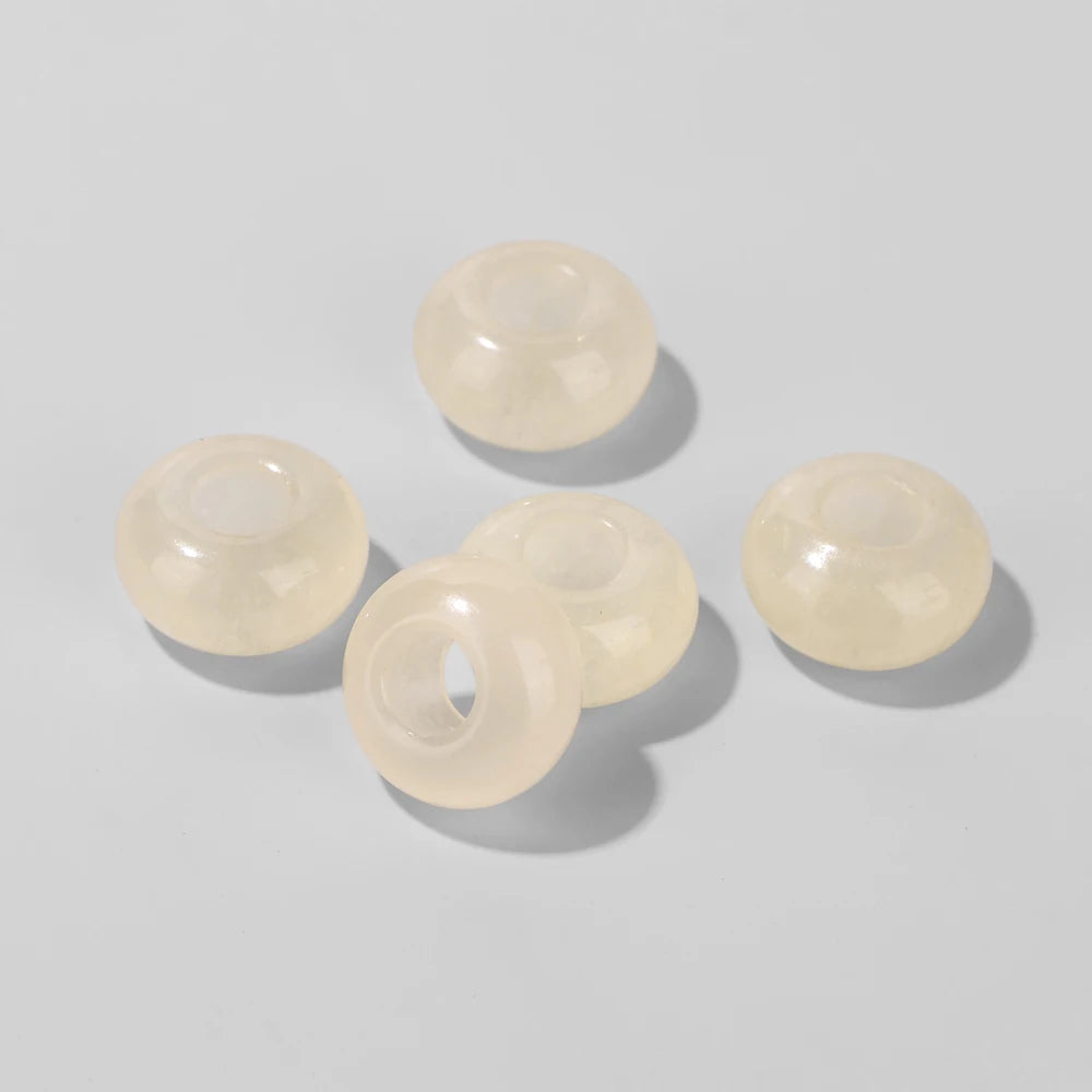 Natürliche Stein Große Loch Perle Anhänger Abacus Form Schmuck Zubehör Natürliche Quarz Jade Opal Charme Für Die Herstellung DIY Ohrring