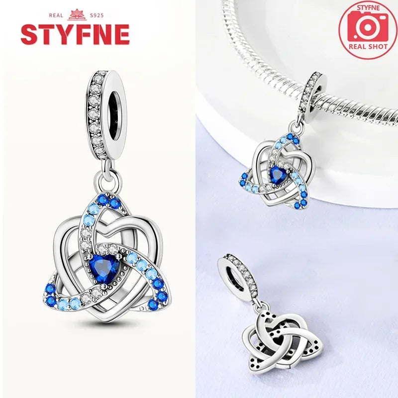 Sterling Silber 925, Fantasie, buntes Herz, Charm-Planeten-Anhänger, Perlen, passend für Original-Armband, Perle für Frauen, edler Schmuck, Geschenk