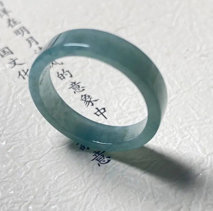 Natürliche Jade Ring Männer Frauen Heilung Edelstein edlen Schmuck echte Myanmar Jadeit hohe Eis qualität eine burma blaue Wasser Jade Ringe