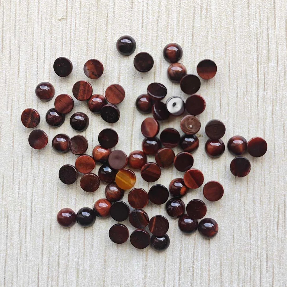 Großhandel 100 Stück Mode gute Qualität Naturstein runde Cab Cabochon Perlen 6mm für Schmuck Zubehör Herstellung