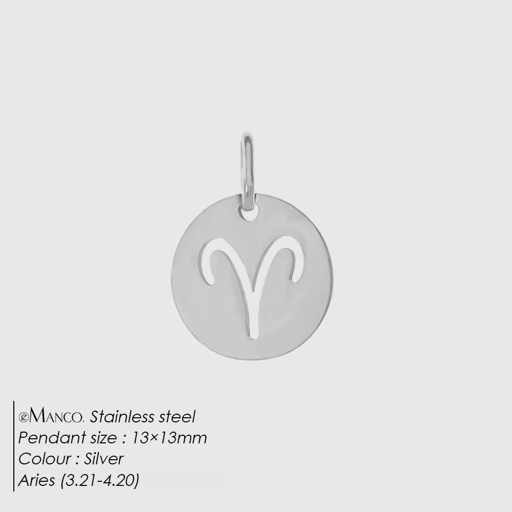 eManco Edelstahl-Skelett mit 12 Sternzeichen, Charm, DIY, Damenmode, Halskette, Schmuck, Zubehör, Herstellung, 48 Stunden Versand