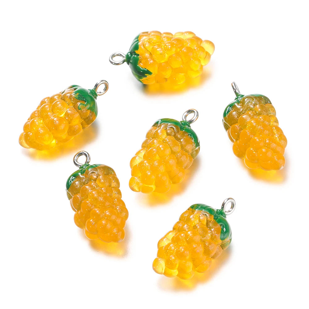 10pcs 12x23mm Trauben harz Charms Anhänger für Ohrringe Halskette Schlüssel bund Charms DIY Schmuck herstellung Zubehör