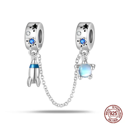 100 % 925 Sterling Silber Mode Raumfahrt Sammlung Rakete Astronaut Charms Perlen passen Qikaola Original Armband DIY Schmuck