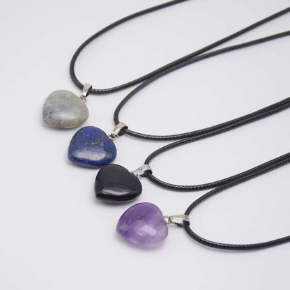 Natürliche Achate Türkise Rosa Quarz Herzform Anhänger Kristall Amethysten Heilung Edelstein Halskette Frauen Charme Männer Schmuck