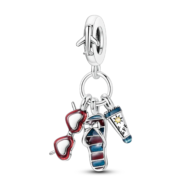 Original-Charm-Perle aus 925er-Sterlingsilber mit eingelegtem Zirkonium, Schleife, Liebesherz, Ballon-Anhänger, passend für Armbänder, DIY-Schmuckmarkierung