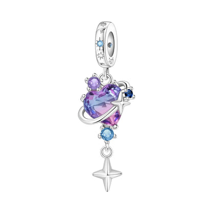 Lila Serie 925 Sterling Silber Maiglöckchen Rose Meerjungfrau Hexenhut Charm Passend für DIY Armband Halskette Charmante Geschenke