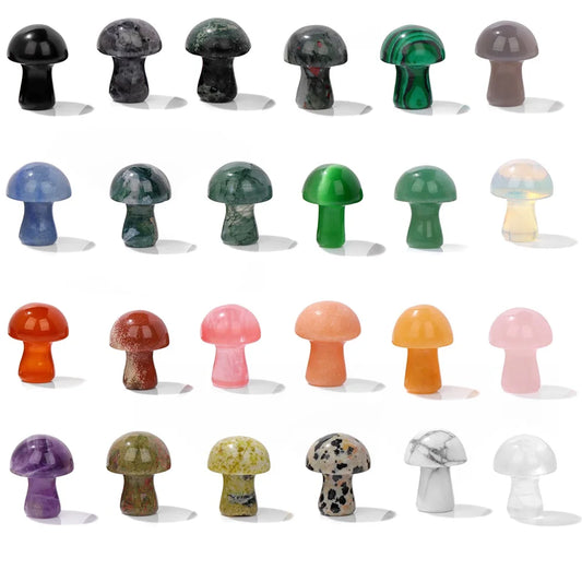 5 stücke Naturstein Pilz Figur Kristall Amethyst geschnitzt Handwerk Dekoration Wohnkultur Ornament Weihnachts geschenk 15x20mm