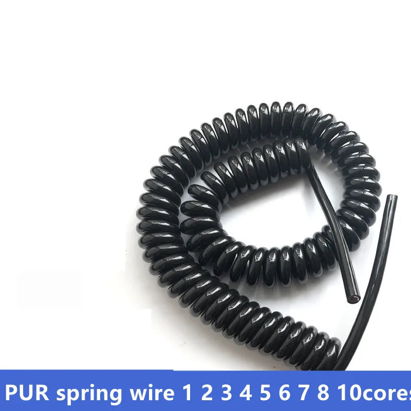 PU frühling kabel draht 5 core 15 13 20 18 17 awg stretch 1 2 3 4 5 6 7 8 9 10 11 12 13 14 15 meter spirale teleskop draht